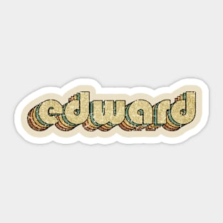 Edward // Vintage Rainbow Typography Style // 70s Sticker